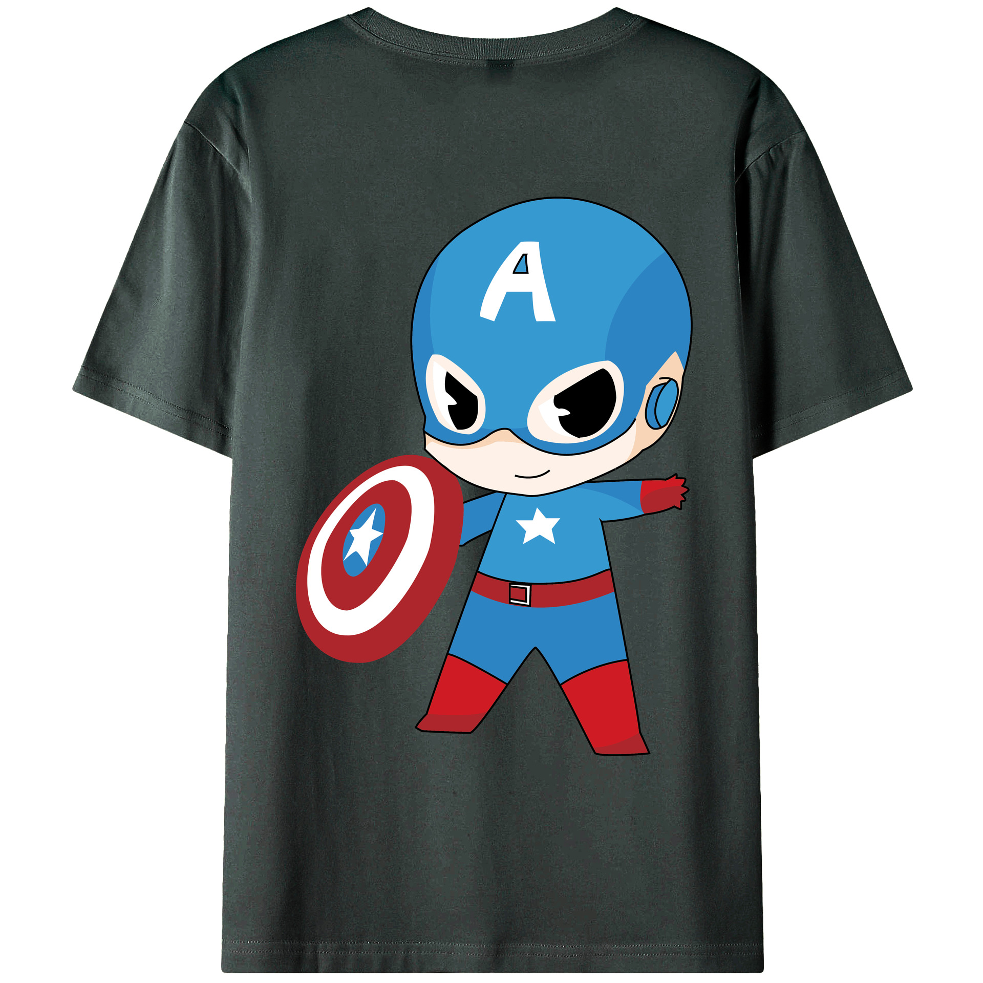 （画像用） アベンジャーズ The Avengers 綿100％ メンズ半袖Tシャツ（バックプリント） 通気性